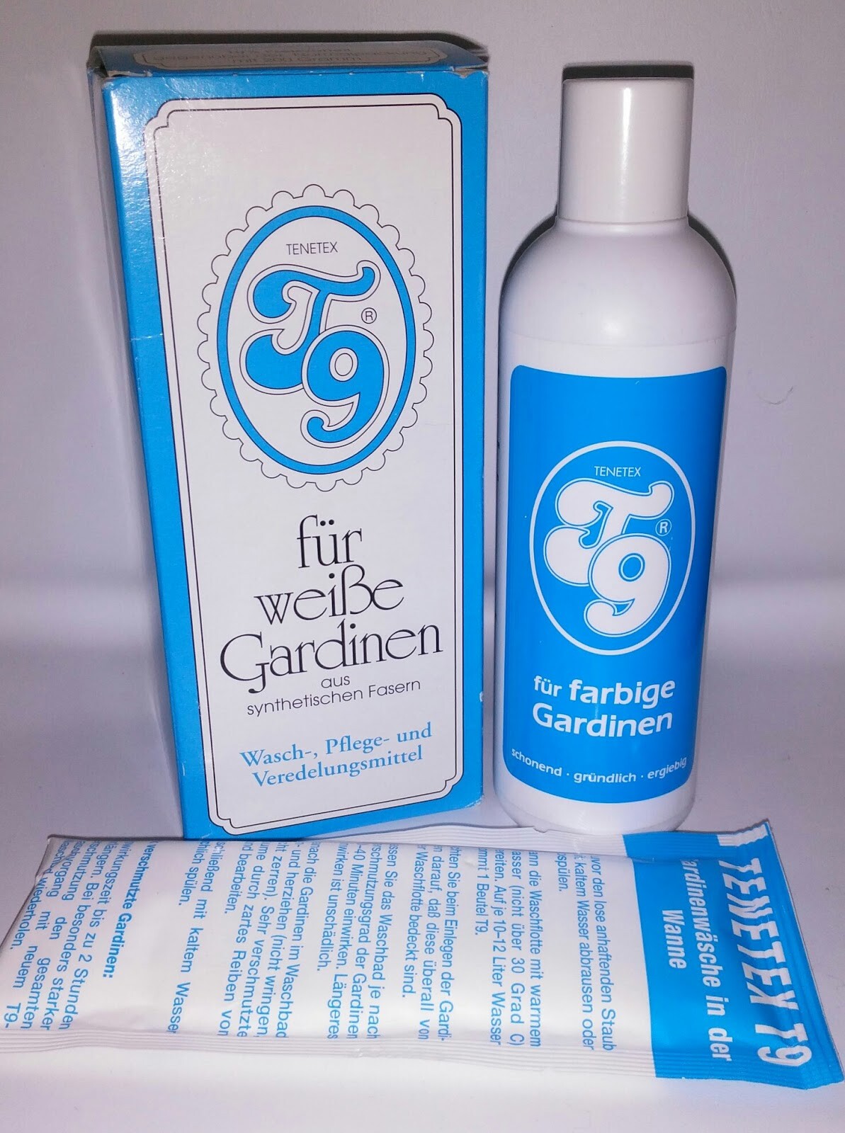 T9-Pulver Tenetex Gardinenwaschmittel für weiße Waschmittel für Gardinen Neu 