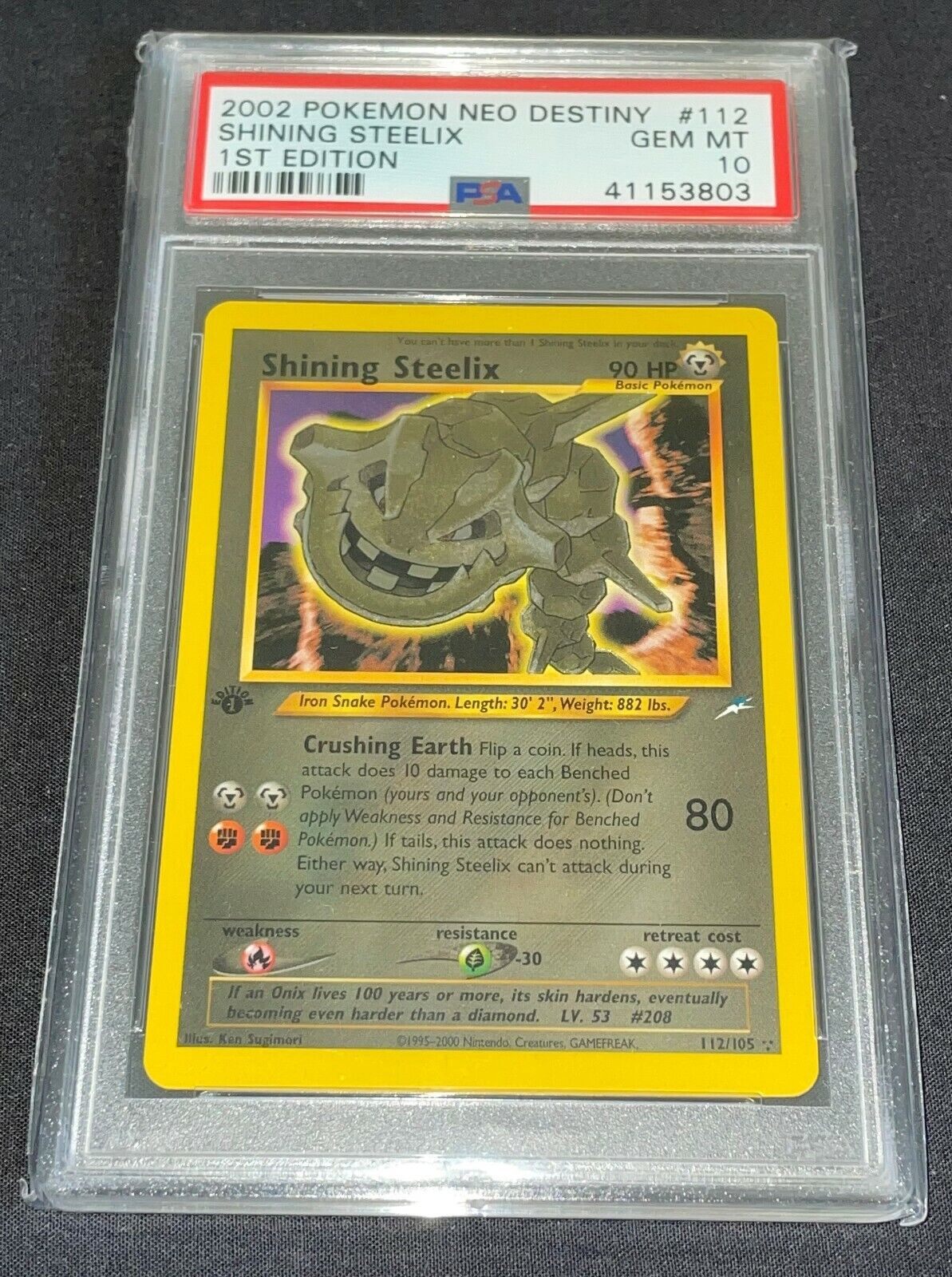 Pokemon Card - PSA 10 1st Edition Shining Steelix - Neo Pokemon Card - PSA 10 1st Edition Shining Steelix - Neo