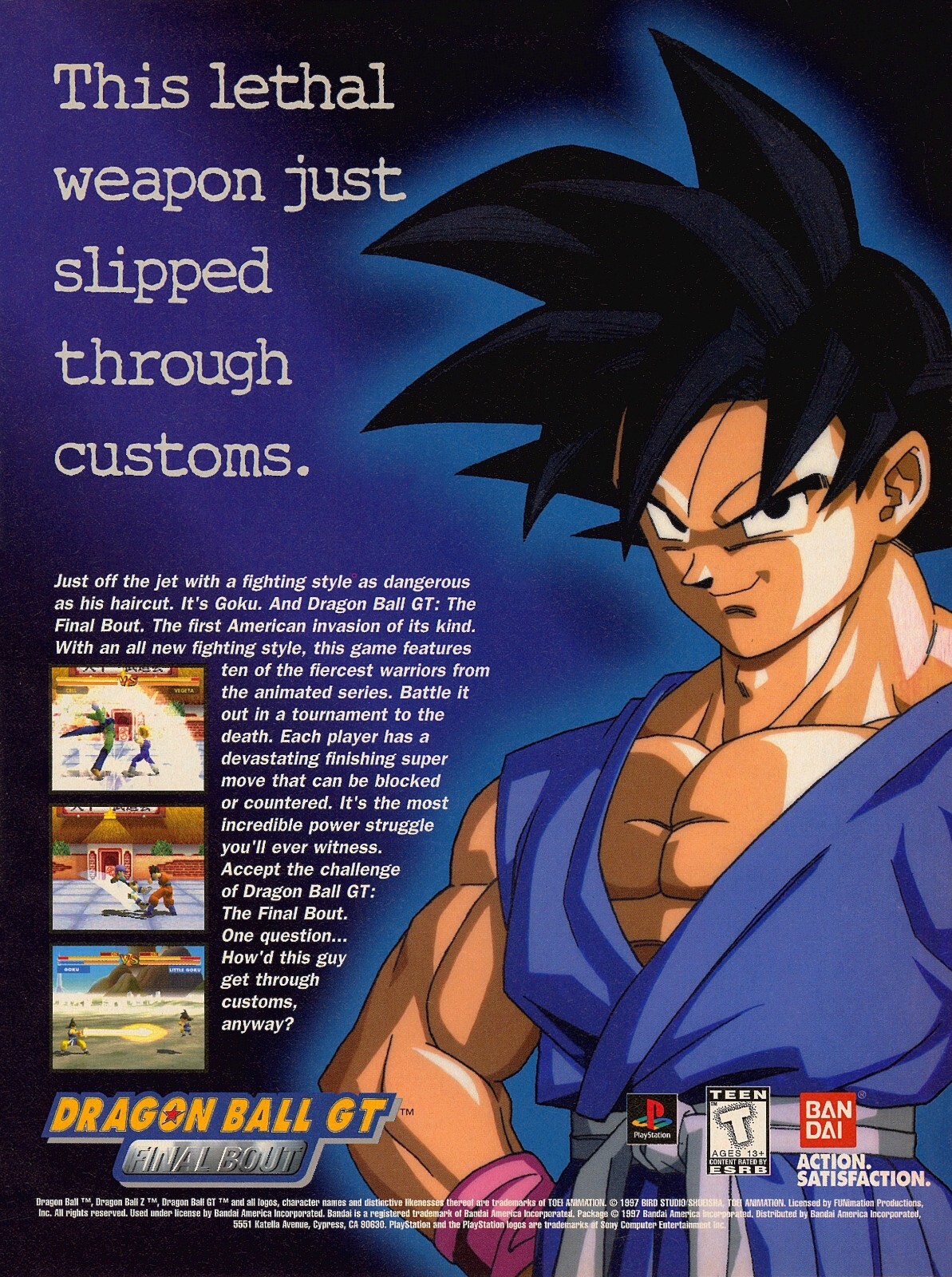 希少　ドラゴンボール ファイナルバウト　DRAGON BALL　販促ポスター Dragon Ball GT Final Bout Playstation PS1 Game Ad Wall Art