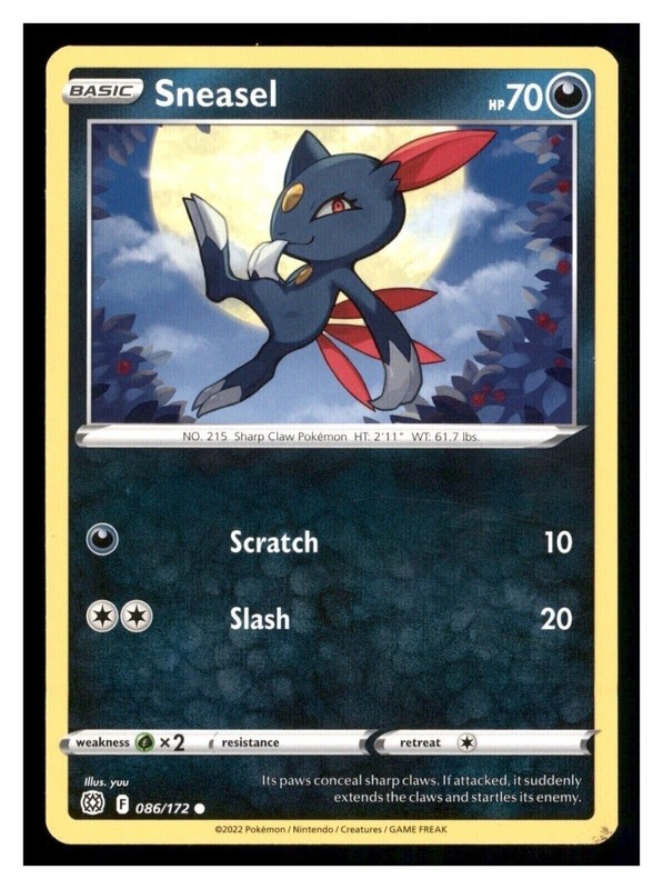 Sneasel 086/172 Regular Common 2022 Pokemon | eBay