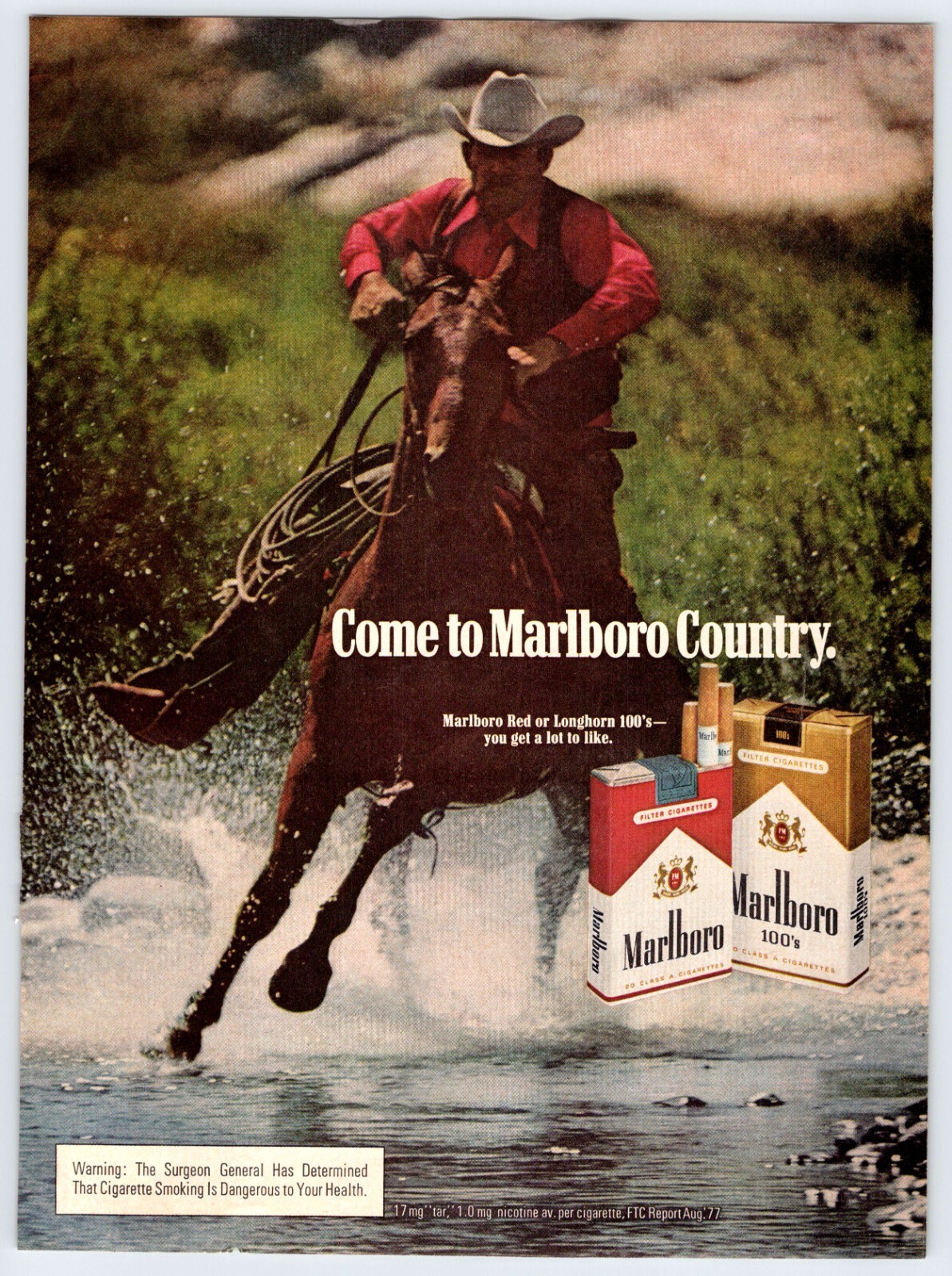 Marlboro カウボーイ ポスター 1997年製 poster advertising Marlboro cigarettes, magazine 1997, No