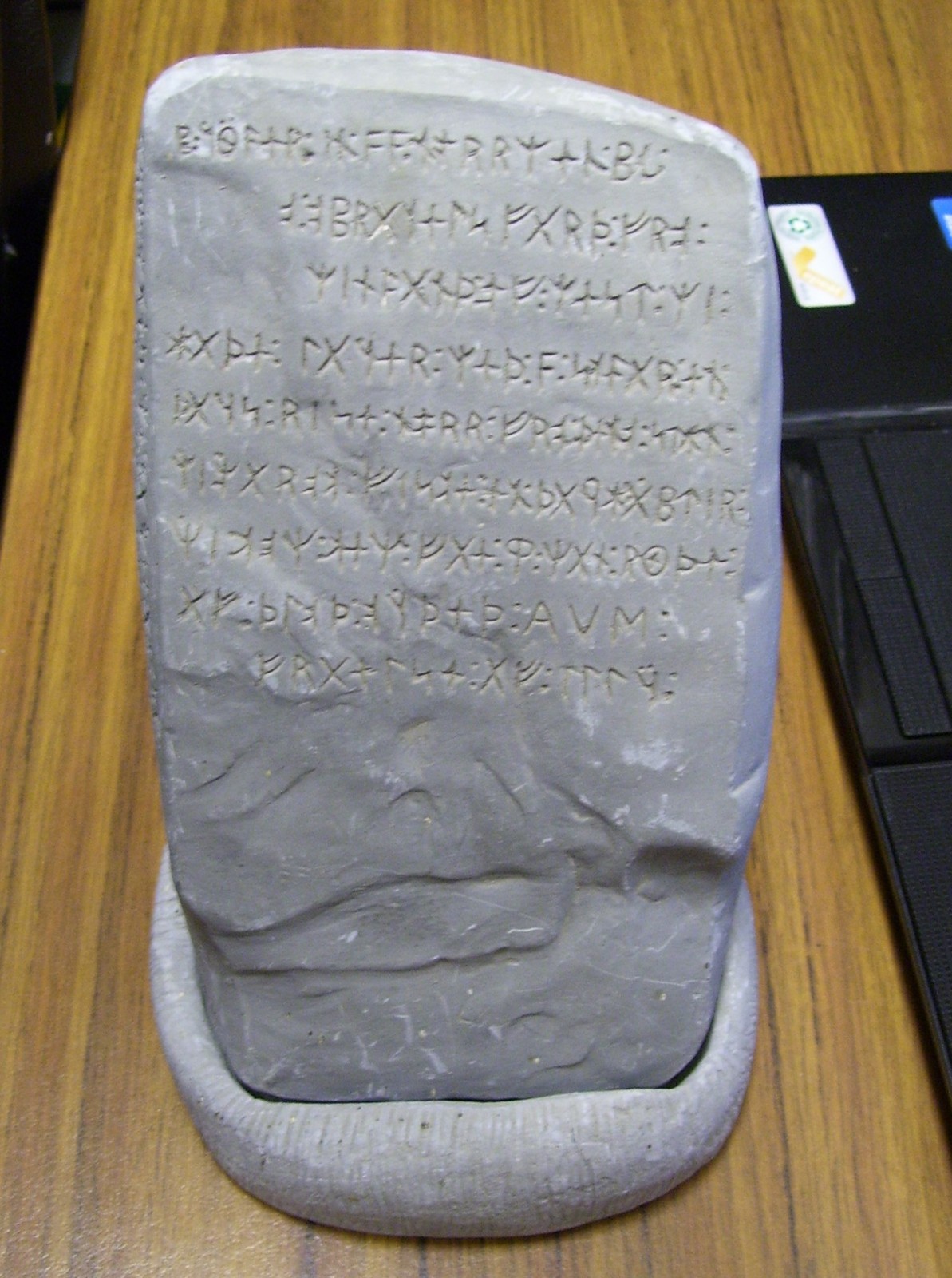 Kensington Runestone reproduction with stand 7 3/8