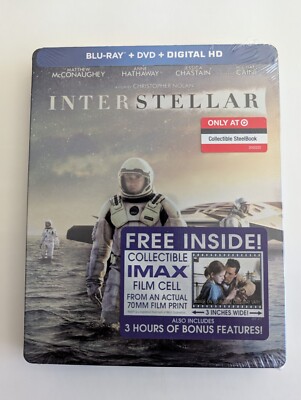 NEW Interstellar Blu Ray IMAX Film Cell Target Exclusive Collectible Steelbook