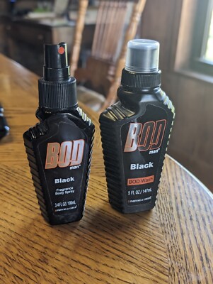 Bod Man Black BOD Wash (5oz) & Fragrance Body Spray (3.4oz) Perfums de Coeur