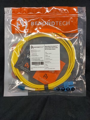 Fiber Patch Cable 3m LC/UPC to SC/UPC BeyondTech Fiber Optic Duplex PureOptics