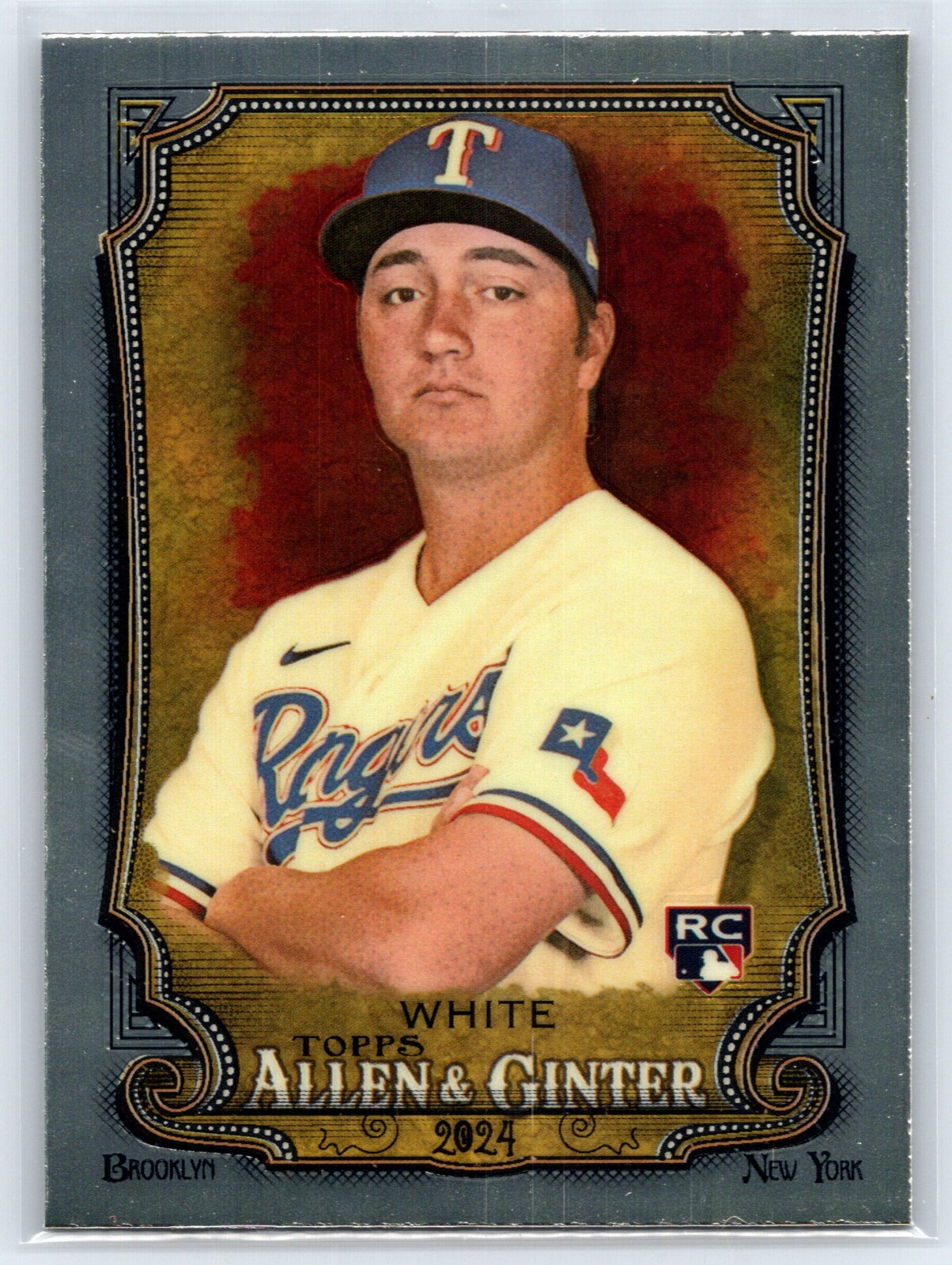 2024 TOPPS ALLEN & GINTER CHROME #81 OWEN WHITE RC RANGERS