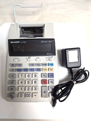 Sharp EL-1750V Printing Calculator no paper 2 color print