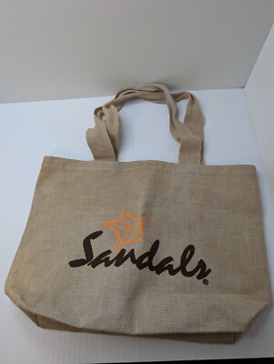 Sandals Resort Burlap Tote Bag Large 19''x13''x6'' Beach Travel Bag Souvenir 