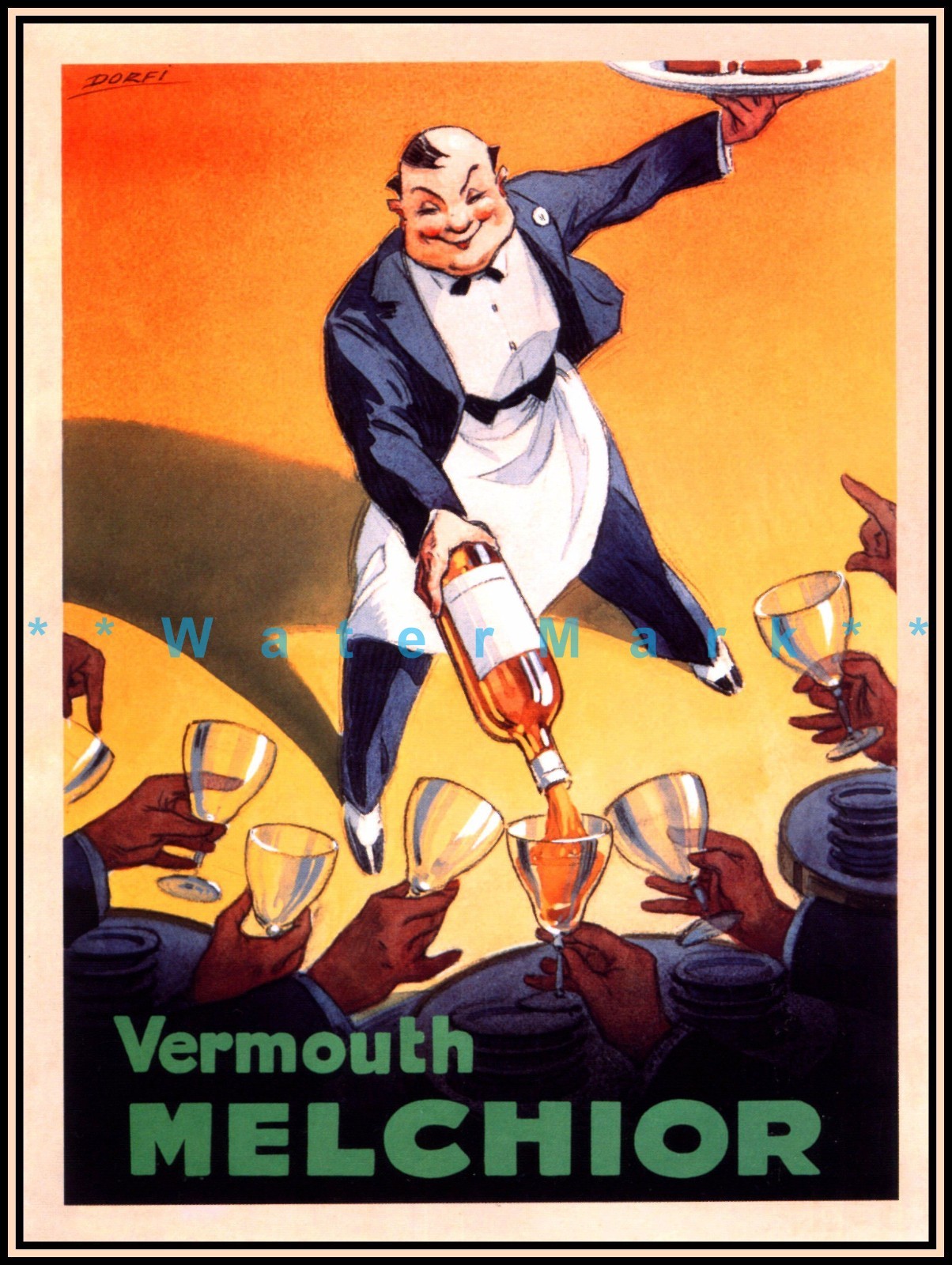 Vermouth Melchior Vintage Poster Vintage Art Print Classic Retro Style Drinks 