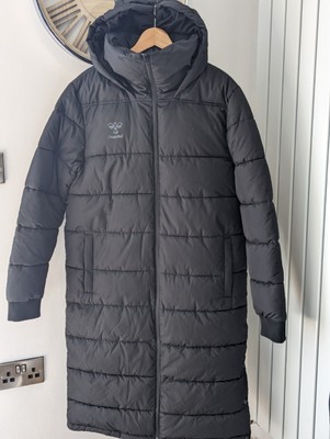 Hummel Black Elite TouchLine Long Jacket Puffa Style New With Tags Size Medium !