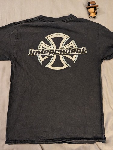 Vtg 90s Independent Trucks Thrashed Faded Cross Shirt S