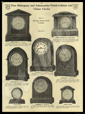 G.W. Huntley Vintage Fine Chime Clocks AD Seth Thomas  Metal Sign 9'' x 12''