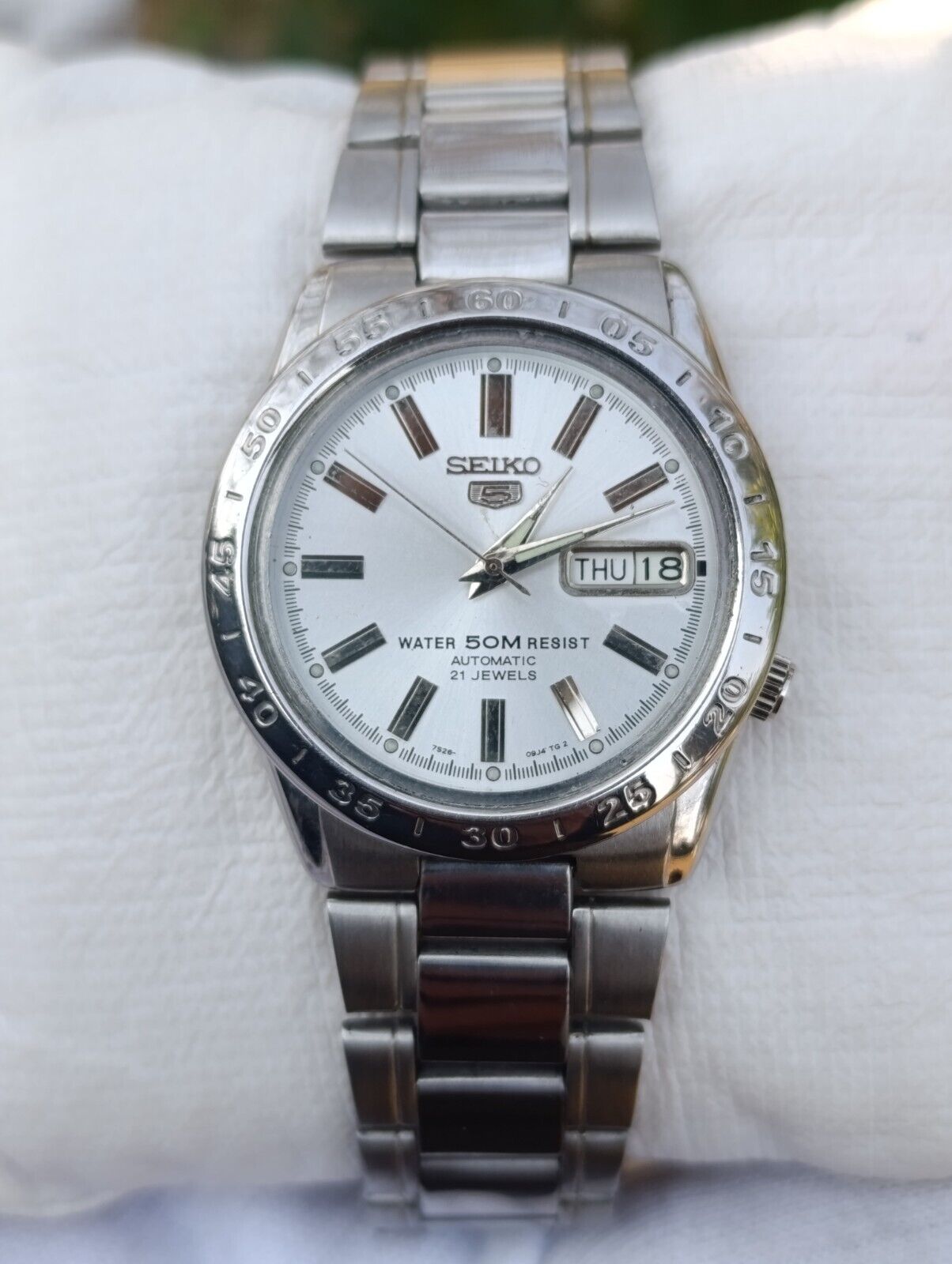 seiko 5 Automatic Day/Date 7s26-02T2 Silver Dial Men's Watch seiko 5 Automatic Day/Date 7s26-02T2 Silver Dial Men's Watch