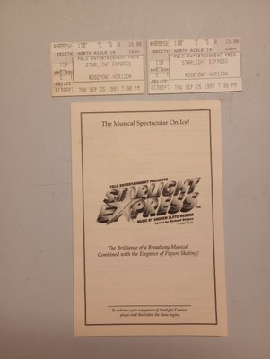 1997 Starlight Express On Ice Theater Handout & Ticket Stubs Rosemont Illinois 