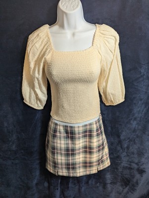 Francescas Plaid Skirt Sz Y14