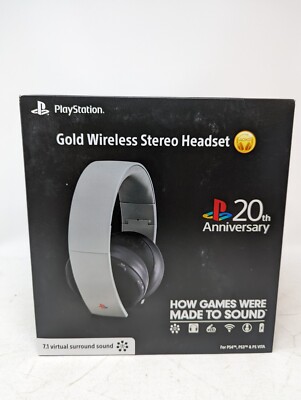 *Sealed PlayStation Gold Wireless Headset 20th Anniversary Edition