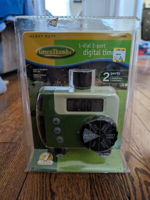 GREEN THUMB DIGITAL WATERING AUTO TIMER 1 DIAL 2-PORT OUTLET HEAVY DUTY 56244