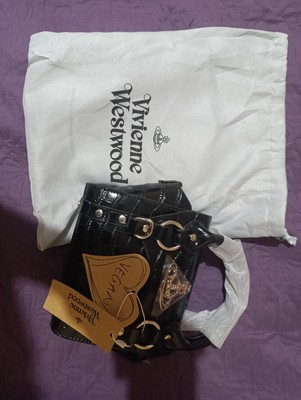 Vivienne Westwood BETTY Croco Womens Black Mini Shoulder Bag