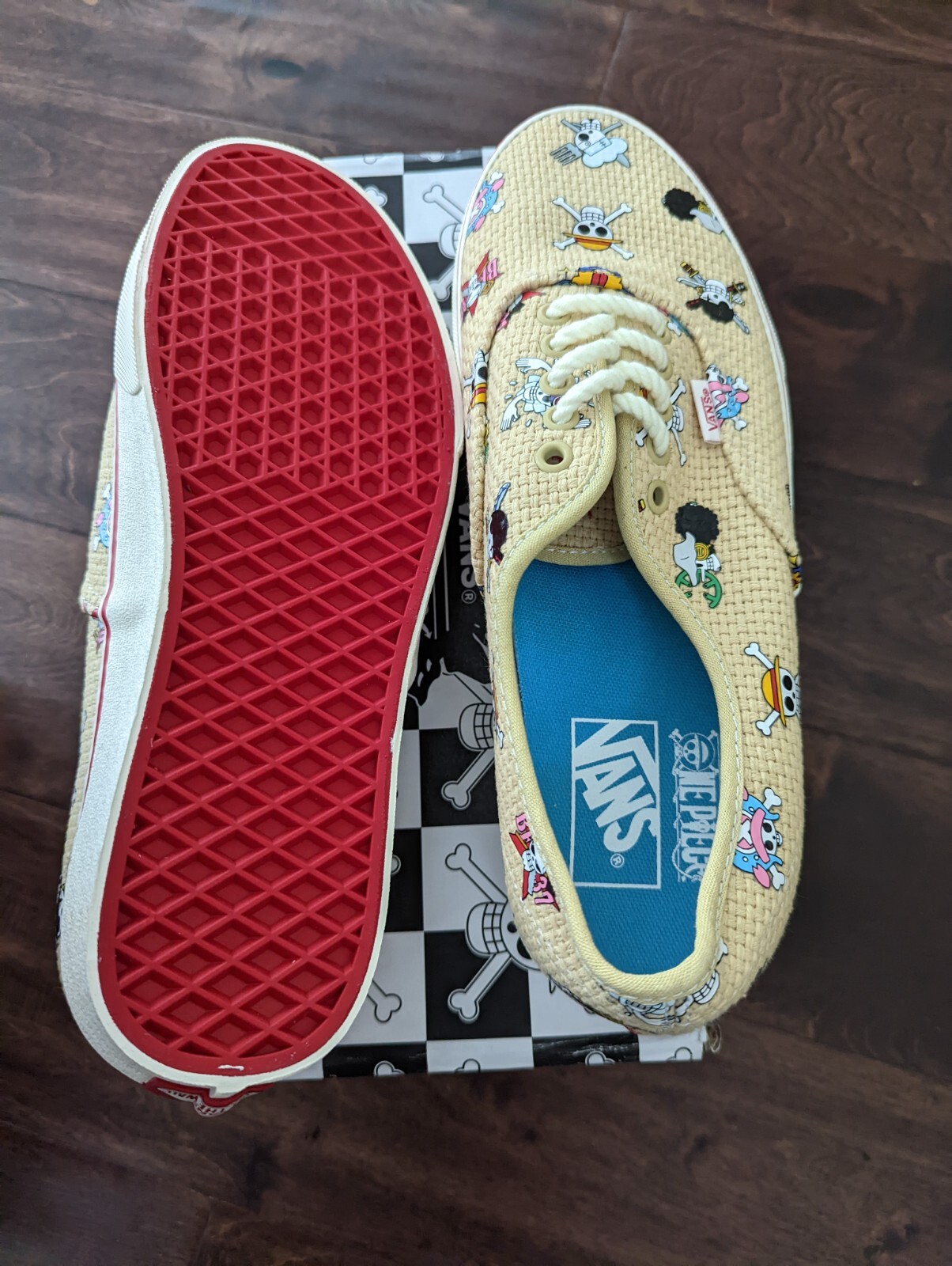 Pre-owned Vans X One Piece Straw Hat Nami Natural Sneakers Luffy Authentic Brand In Beige