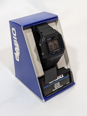 Casio W217H-1AV, Chronograph Watch, Black Resin Band, Alarm, Illuminator