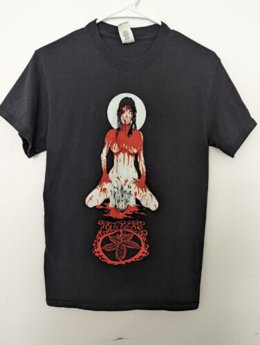 Toke Band Satanic Bloody Goat Girl T-Shirt Mens Small Toke Band Satanic Bloody Goat Girl T-Shirt Mens Small