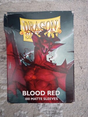 Matte Blood Red Dragon Shield Sleeves, 100 count, Standard Size, Free Shipping