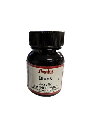 Angelus Acrylic Leather Paint - BLACK Color - 1 fl.oz.