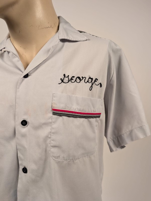 ウェア・シャツ 60s BOWLING Shirts VINTAGE 1980'S MEN'S BOWLING SHIRT W STRIPED SHOULDERS +