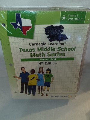 Carnegie Learning Texas Middle School Math Series Student Course 3 Vol 1 & 2 NEW