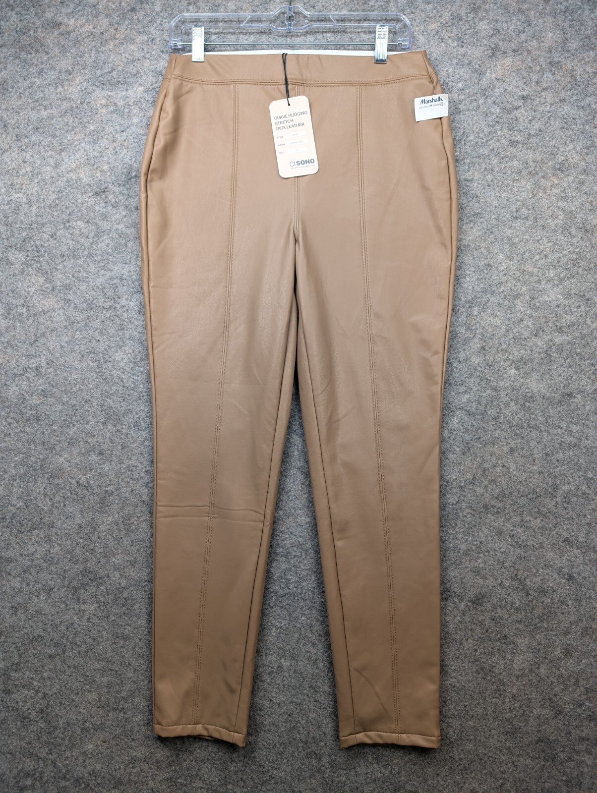 Ci Sono Pants Womens XL Beige Cappuccino Stretch Faux