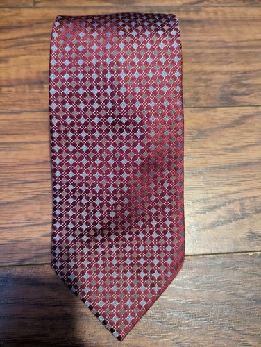 Calvin Klein 100% Silk Burgundy Tie 4