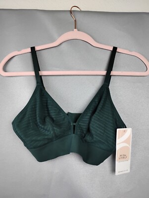 All.You.LIVELY The Busty Stripe Mesh Bralette In Emerald Size 1 Adjustable NEW 