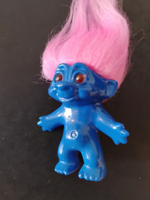 Troll Doll Dam Limited Edition Dark Horse Pink Hair Smooth Blue Body Good Luck