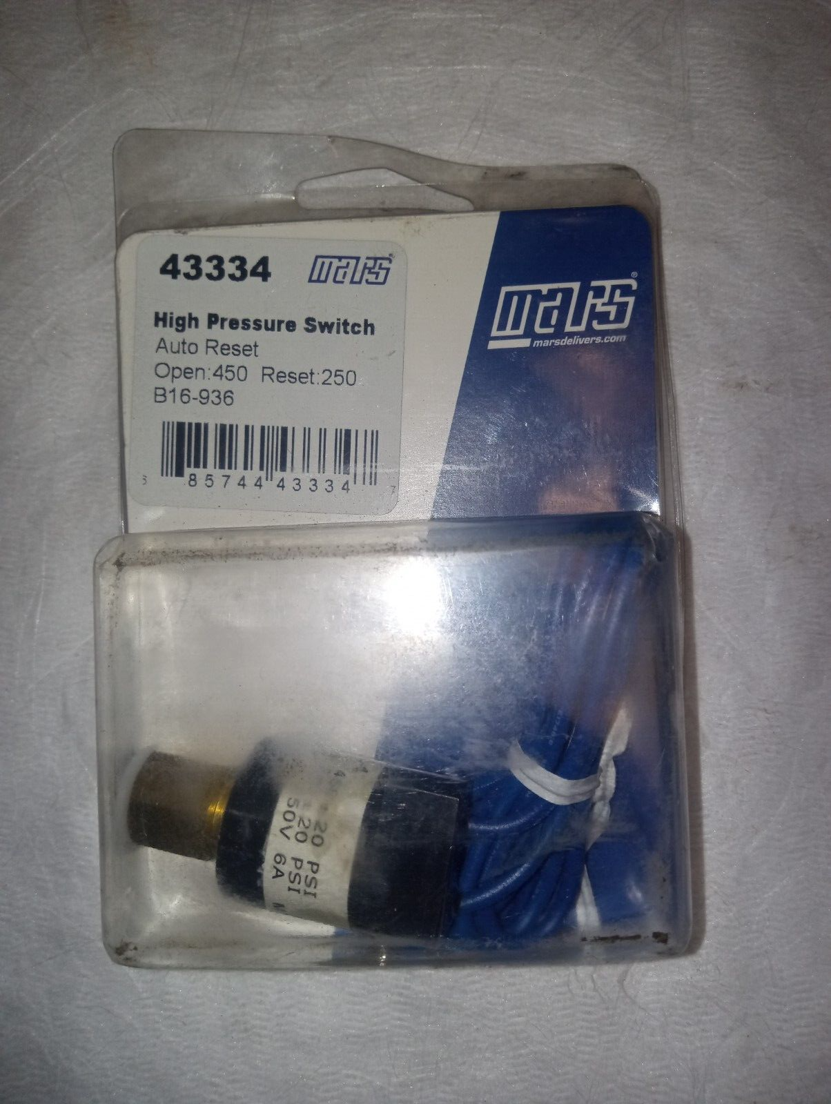 Mars High Pressure Switch E119117 New In Package