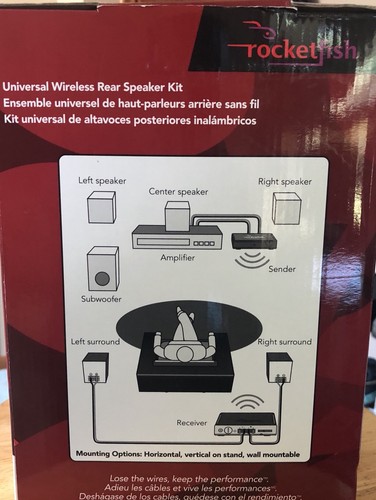 Rocketfish- Universal Wireless Rear Speaker Kit - Black
