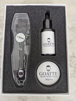 Beard Growth Kit - 0.5mm Derma Roller, 30ml Beard Oil, 30g Beard Balm Kit