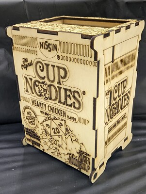 Ramen Noodles RPG DND Wood Dice Tower W/ Rolling Tray Tabletop Gaming Handmade 