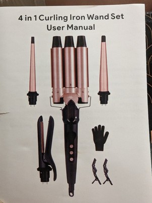 TOMMAX 4 in 1 Curling Iron, Hair Wand, 3 Barrel Hair Waver, Straightener Set