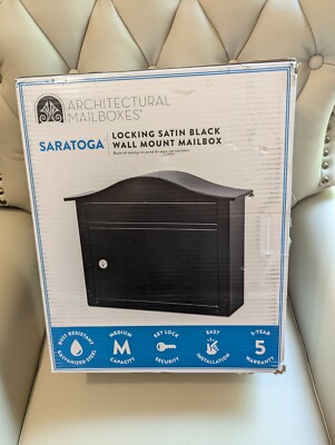 Saratoga Black Locking Wall Mount Mailbox
