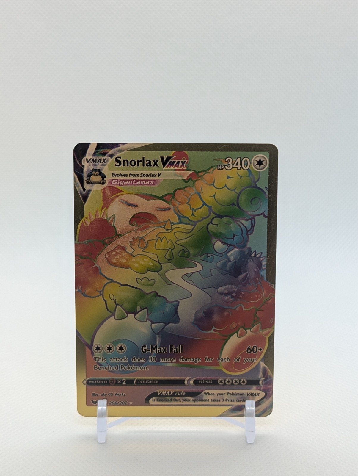 Pokemon🔥SNORLAX VMAX 206/202🔥GOLD FOIL Collectible