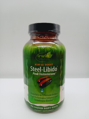 Irwin Naturals Steel-Libido 2in1 Men Peak Performance Enhancer 75 SOFTGEL. 8/25