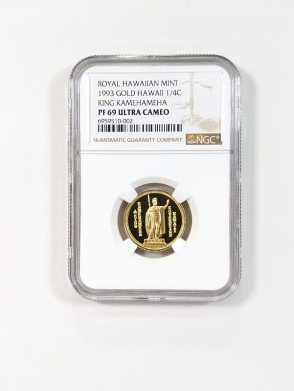 1993 Royal Hawaiian Mint 1/4c Ngc Pf69 Ultra Cameo Kamehameha Sovereign Hawaii