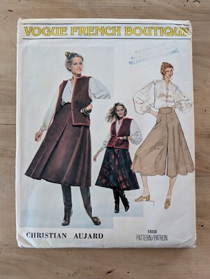 Vogue French Boutique Christian Aujard 1808 Womens Vintage Pattern Size 10 Uncut