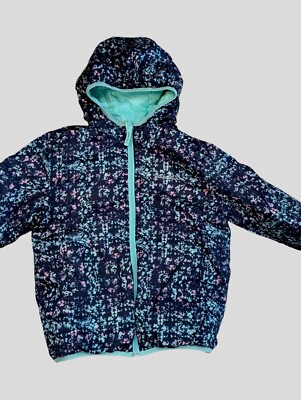 Girls Eddie Bauer Reversible Winter Coat Jacket Medium 10/12 EXCELLENT CONDITION