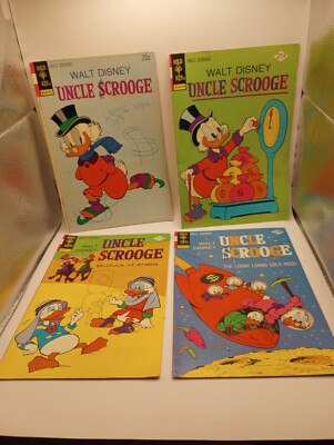 4 Comics Walt Disney Uncle Scrooge Gold Key Silver Age Vintage Books