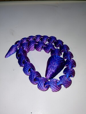 Articulated  Snake Toy - 3D Printed Fidget - 18in Long - Multiple Color Options