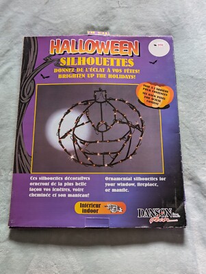 Vintage Halloween Pumpkin Light Up sculpture indoor outdoor hanging Danson Boxed