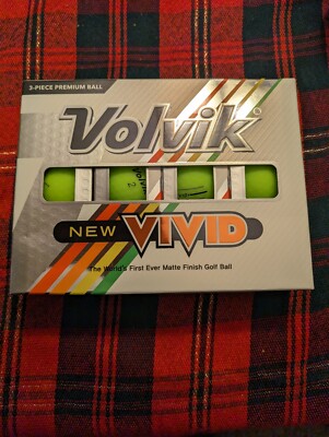 Volvik Vivid Matte Green 3-Piece Premium Golf Balls 12 Total NEW IN BOX 