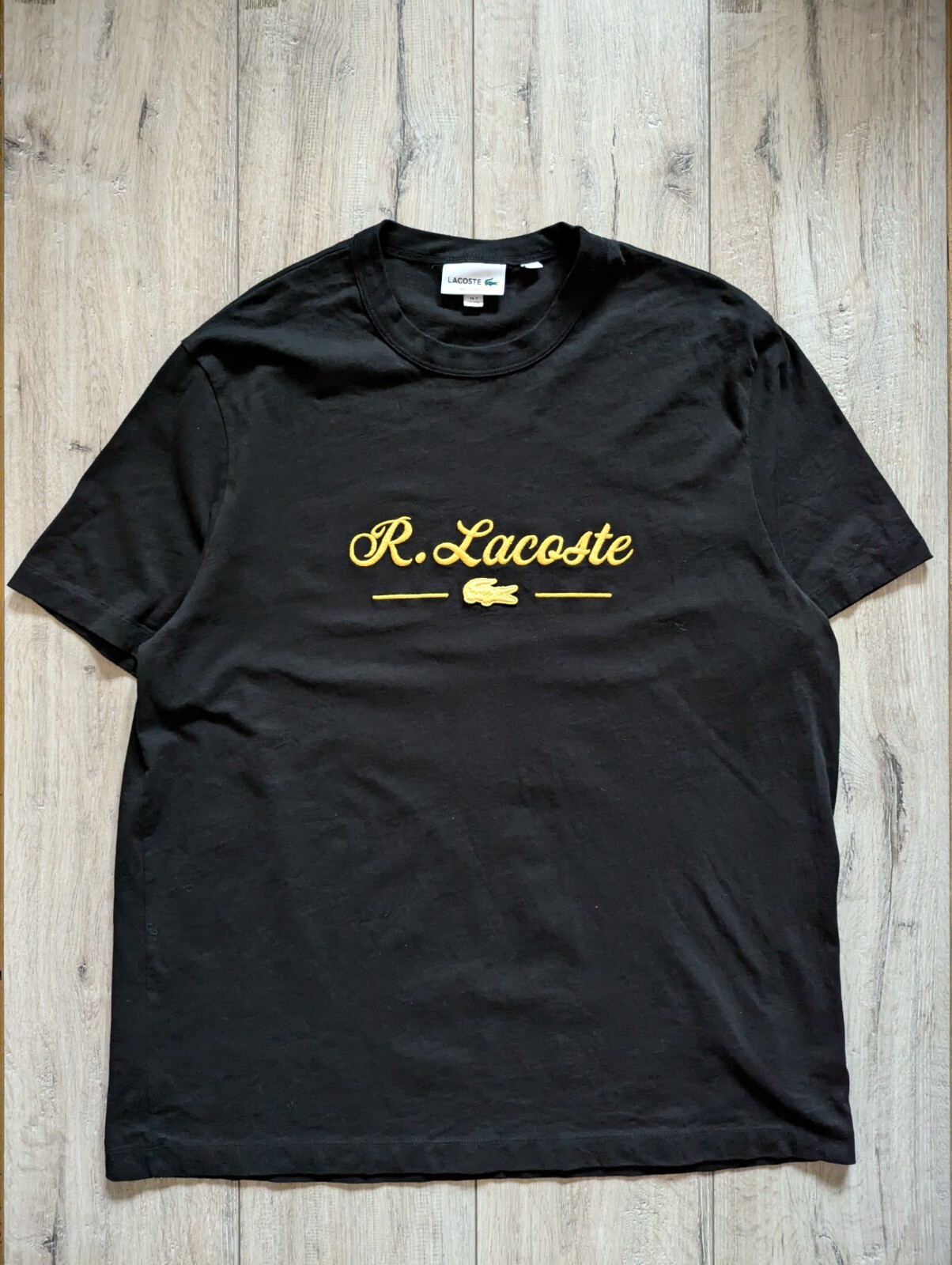 【送料&関税込】Lacoste Black Cotton Jersey T-shirt lacoste-t-shirts-lacoste-men-s