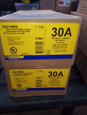 Square D H221NRB 240VAC 30A Heavy Duty Safety Switch Rainproof Enclosure